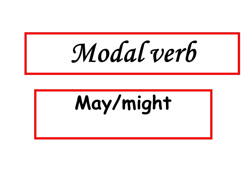 Modal verb May/might